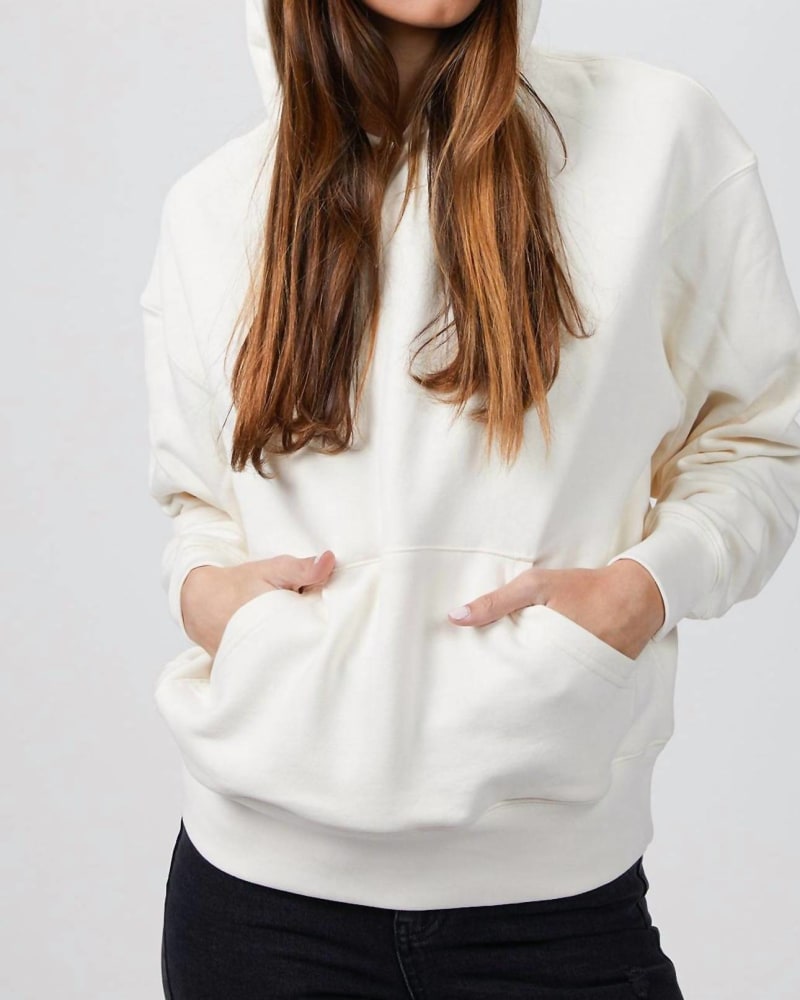 Front of a model wearing a size XL Oversized Hoodie in Off White in Off White by WE WORE WHAT. | dia_product_style_image_id:335001